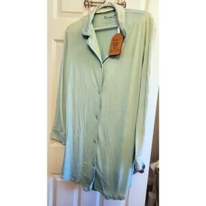 Faceplant Dreams Dreamwear Bamboo Boyfriend Nightshirt - Aqua, Medium FADED NWT